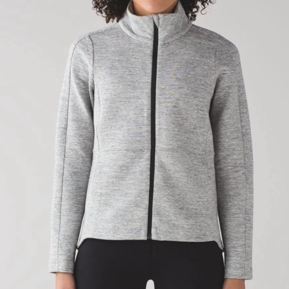 Lululemon Going Places Jacket Full Zip Heathered Light Grey Size 4